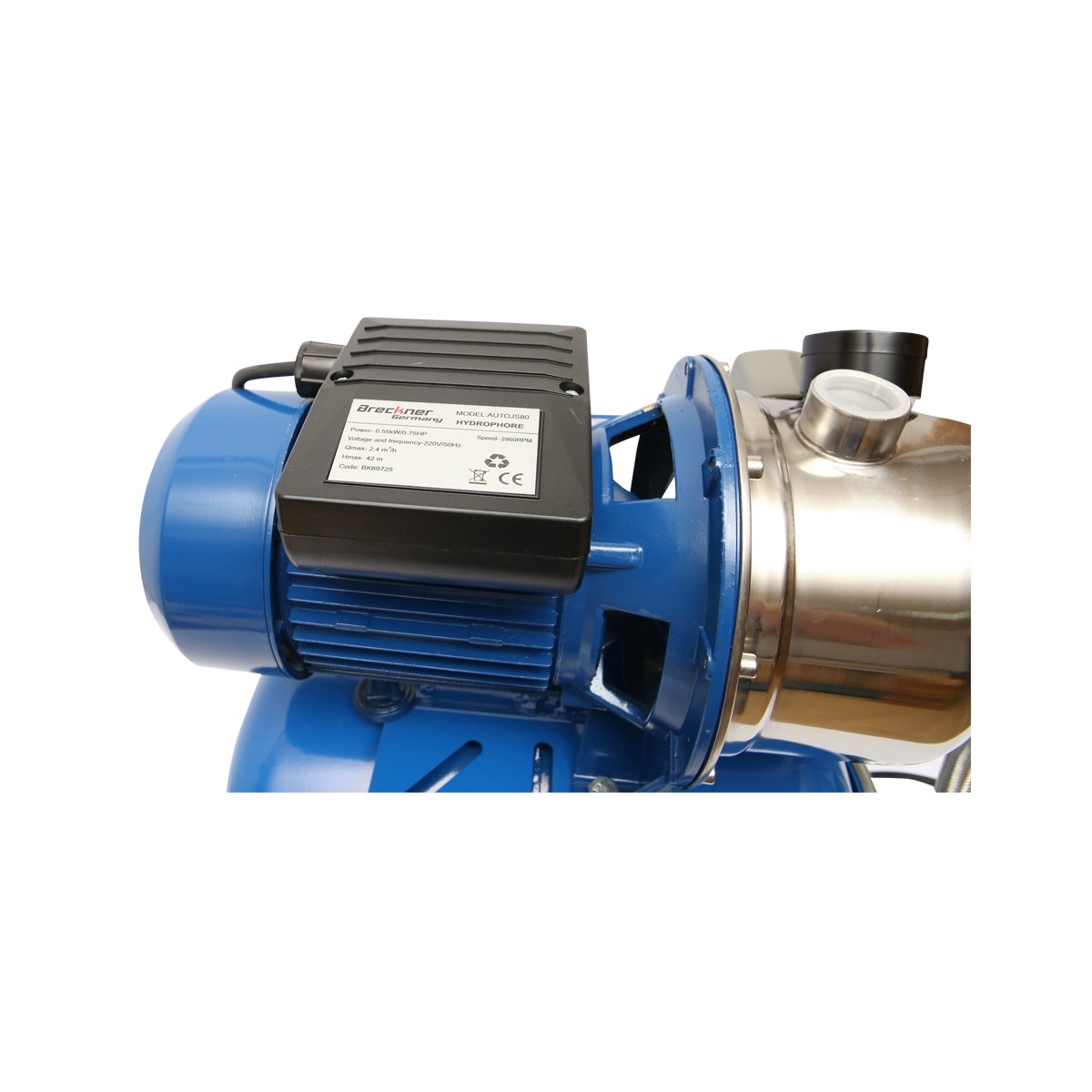 Hidrofor apa 550W 220V, debit 40L/min, H42m, rezervor 24L, viteza 2860 r/min AUTOJS80 Breckner Germany